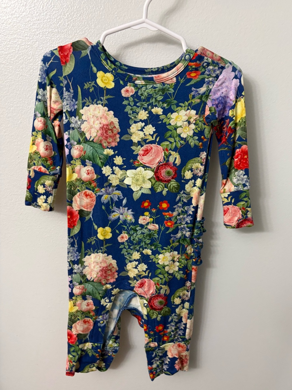 Floral Blue Posh Peanut Baby Romper